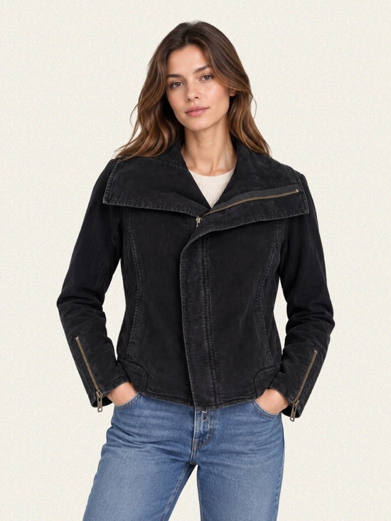 Nili Lotan Jackets & Blazers - Nili Lotan Moleskin Asymmetric Moto Biker Jacket